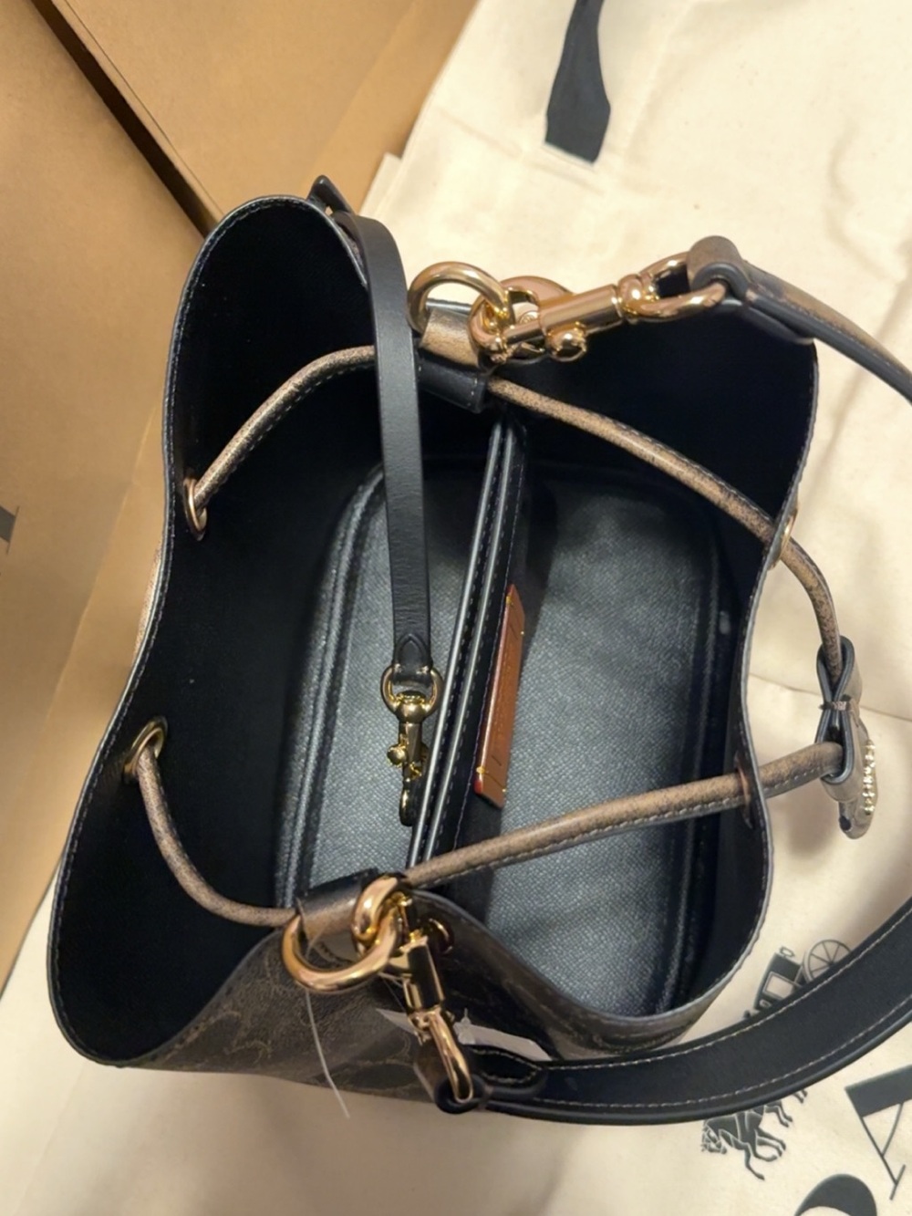 Rowan Bucket Bag in Loved Signature Coated Canvas - Picture 8 of 11